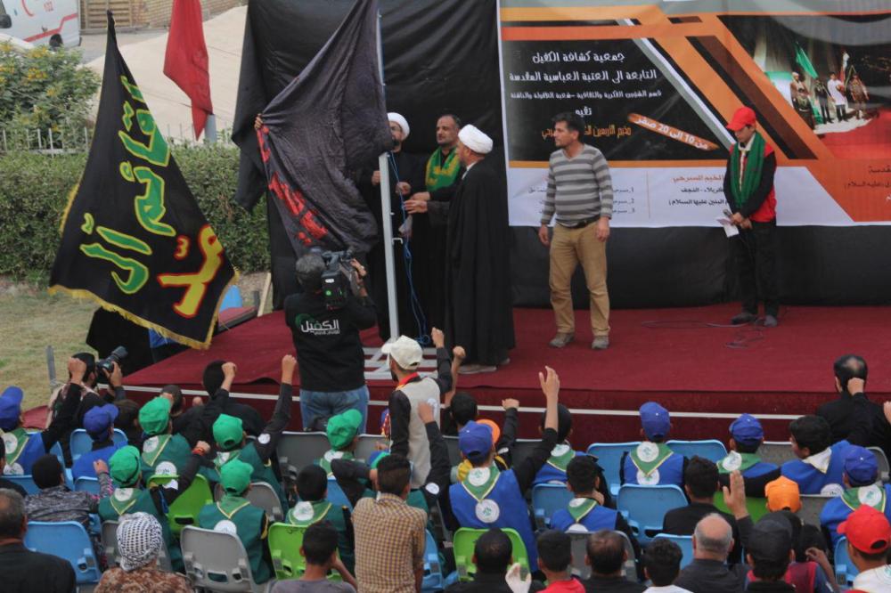 Al-Kafeel Scout Association raises the banner of service to announce starting its service to the visitors of Arba'een.