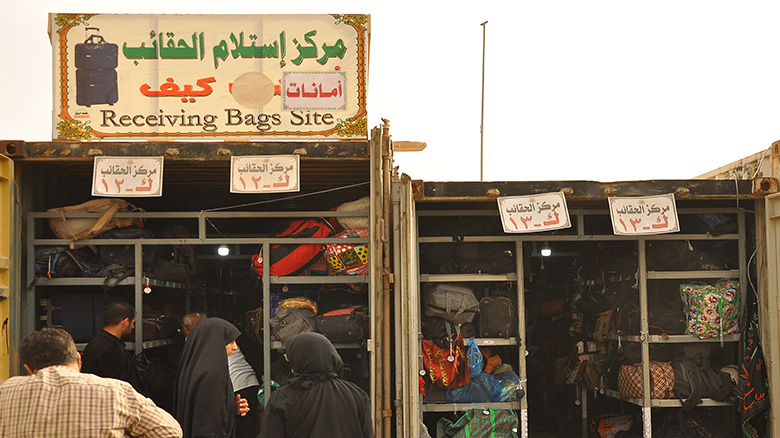 Large storage containers around Imam Hussein(AS) Shrine keep pilgrims' luggage.