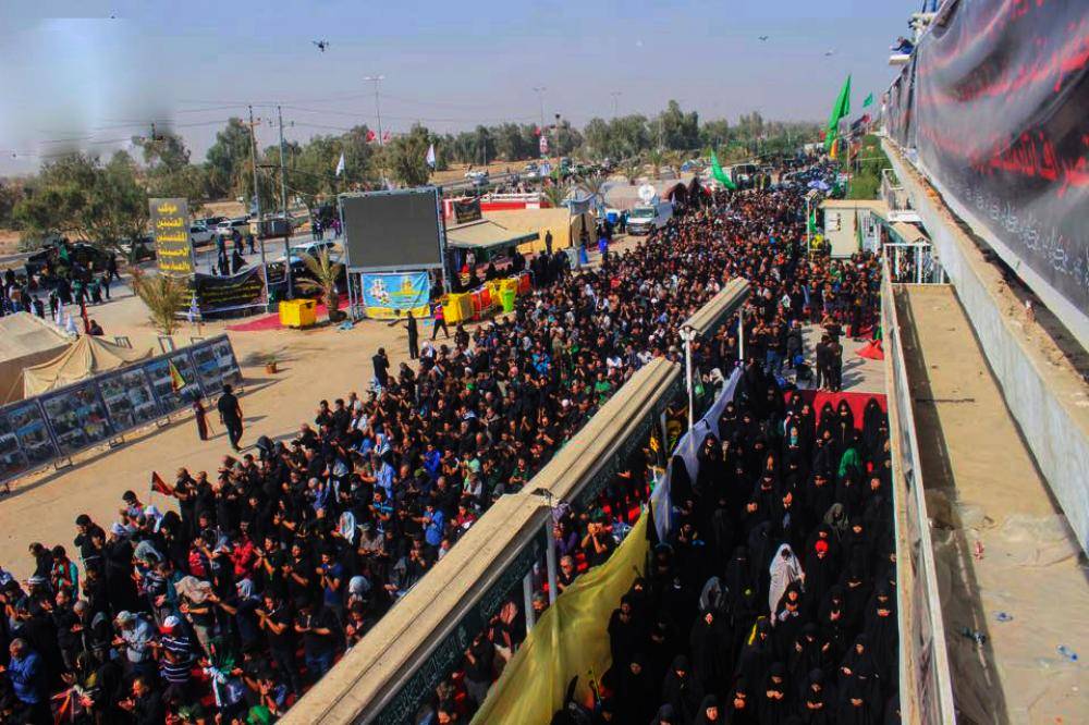 The largest congregational prayer in the world in 40 Km performed between Najaf and Karbala.