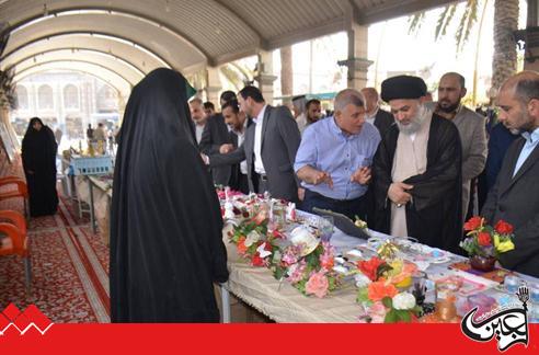 The Senior Official of the al-Abbas's (p) holy shrine visits the exhibition of the Charity Foundation Nour al-Hassan (PBUH).