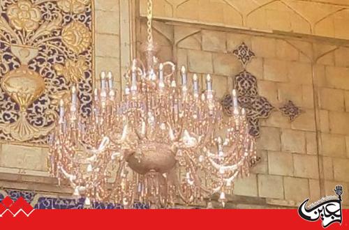 A rare chandelier was installed in the entrance of the Permission door of Imam Ali(AS) Holy Shrine.