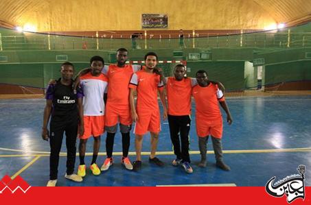 Nigerian, Senegalese, and Tanzanian students participate in Imam Hussain(AS) Holy Shrine's Futsal championship.