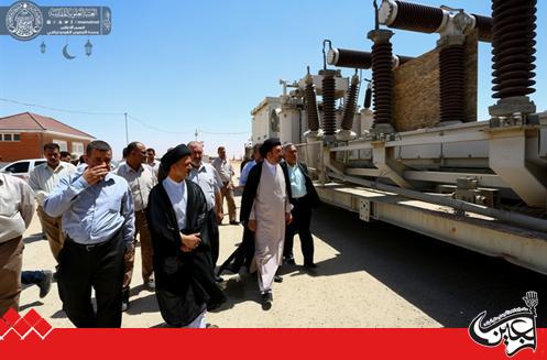 Secretary General of Imam Ali(AS) Holy Shrine supervises the receiving of Electric Transmission Station of the Qanbar Residential Complex in Najaf.