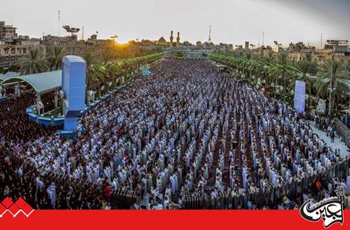 The Eid prayer at the shrines of Imam al-Hussayn and Aba al-Fadl al-Abbas (PBUT).