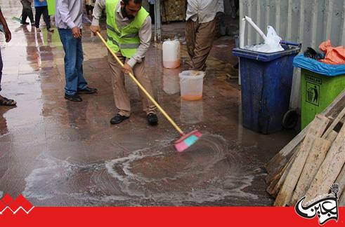 External Services Department of Imam Ali(AS) Holy Shrine is carrying out cleanes the streets leading to the holy shrine.