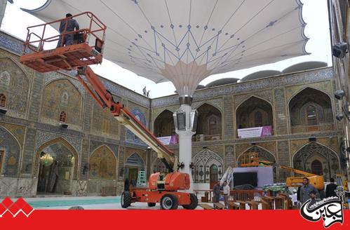 Imam Ali(AS) Holy Shrine provides more than 40 big umbrellas to protect visitors from the heat of the sun.