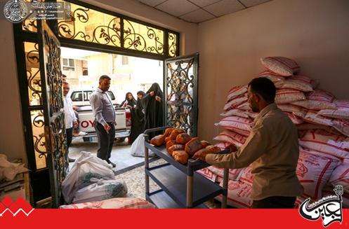 Imam Ali(AS) Center for Care of Orphans and Distressed Families distributes the tenth food basket to families.