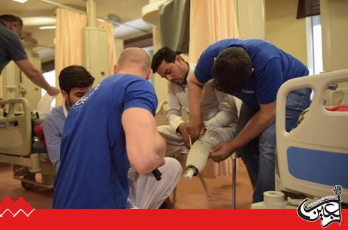 The al-Abbas's(p) Holy Shrine pays the expenses of fixing prostheses for a number of the Iraqi injured.