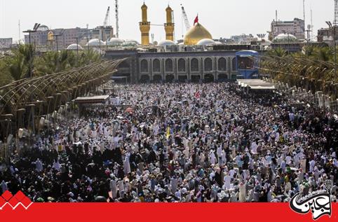 Tens of thousands of believers recite the Dua of 'Arafah of Imam al-Hussayn (PBUH) from Bain Al Haramain Karbala, Iraq.