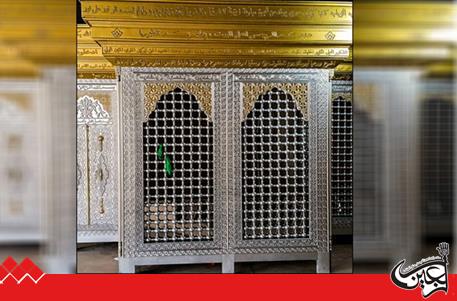 Replica of lattice-enclosed tomb of Imam Hussein(PBUH) displayed in Belgium.