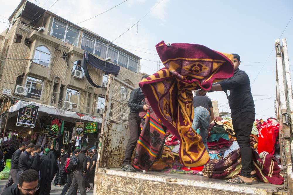 The al-Abbas(AS) Holy Shrine's Department of Service Affairs provides thousands of blankets per day to the visitors.